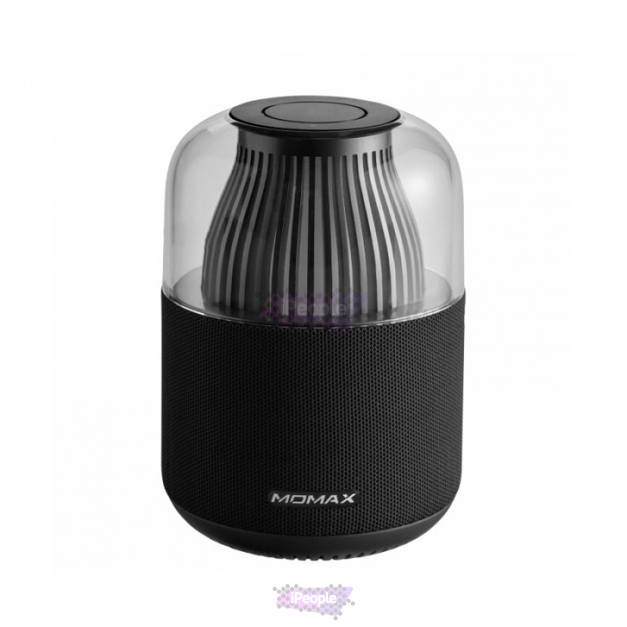 Фото Портативная колонка с подсветкой Momax Space True Wireless 360 (Чёрный), Чёрный