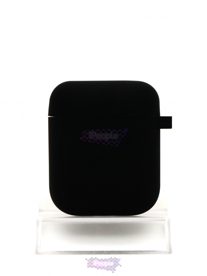 Фото Чехол AirPods Silicon Case с карабином Чёрный - Black, Чёрный